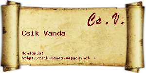 Csik Vanda névjegykártya